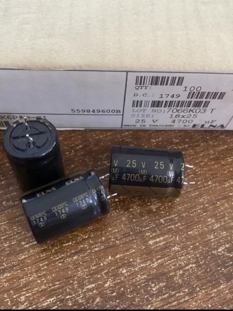 30pcs/lot ELNA 25V 4700UF RW3 18*25mm fever audio Electrolytic capacitor free shipping