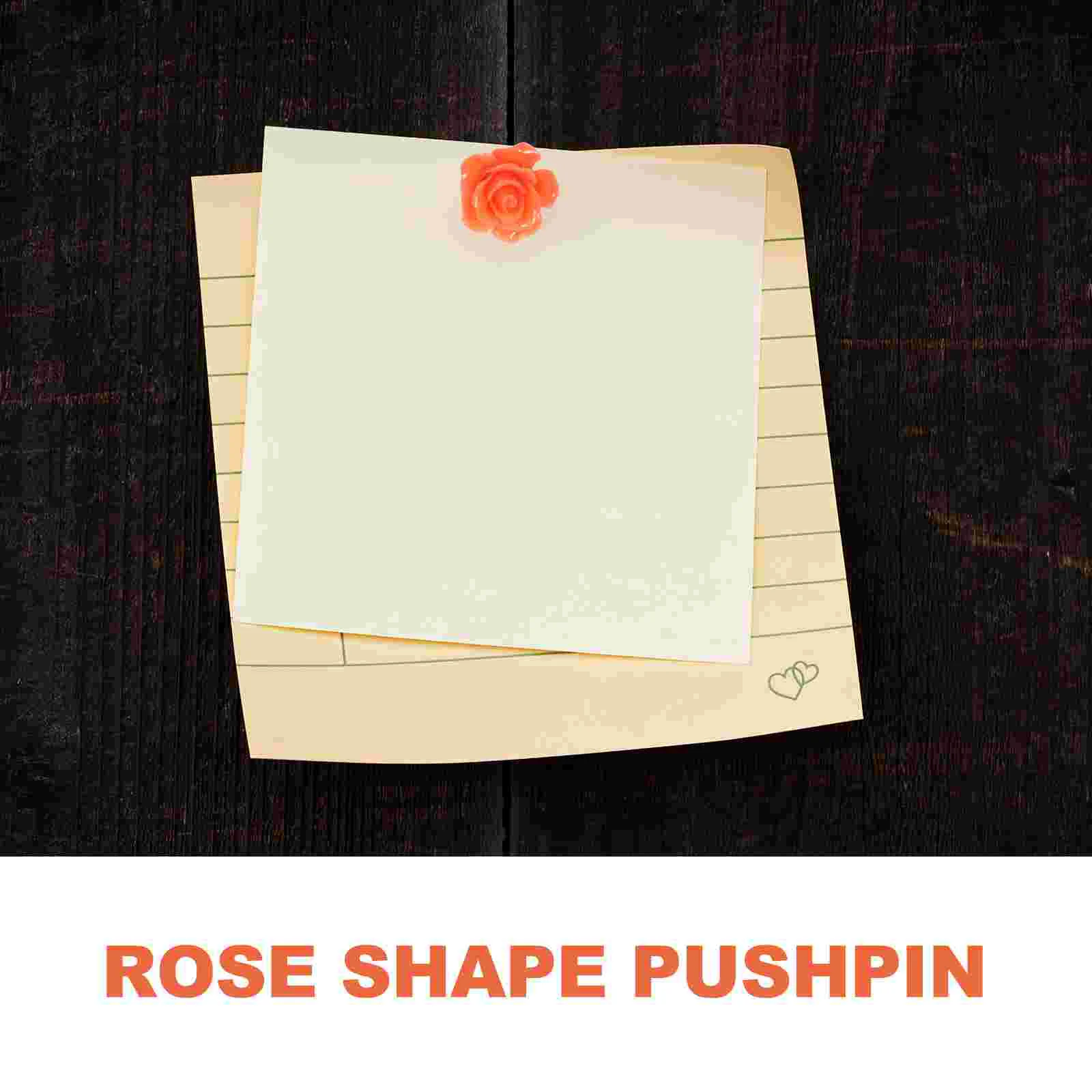 30 Pcs Multifunction Rose Pushpin Cubicle Decor Plastic Reusable Thumbtacks Shaped