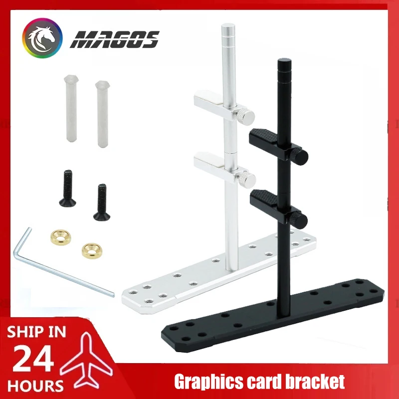 GPU Holder for Side Transparent Panel  Computer Case, Bottom Fan Position Mounting Full Aluminum Graphics Card Bracket Support