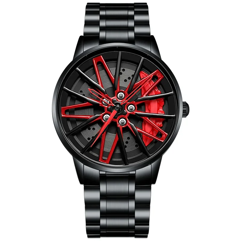 SVJ Luxury Limited Modification Rotating Wheel Hub Watch Three-dimensional Hollow Gini Car Forged Men's Watch Quartz Watch