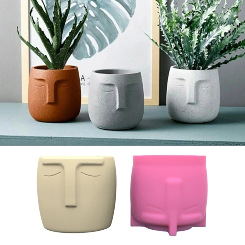 Human Shape Planter Mold Home Decorations Silicone Mould for Flower Pot Concrete Mold DIY Resin Casting Tool