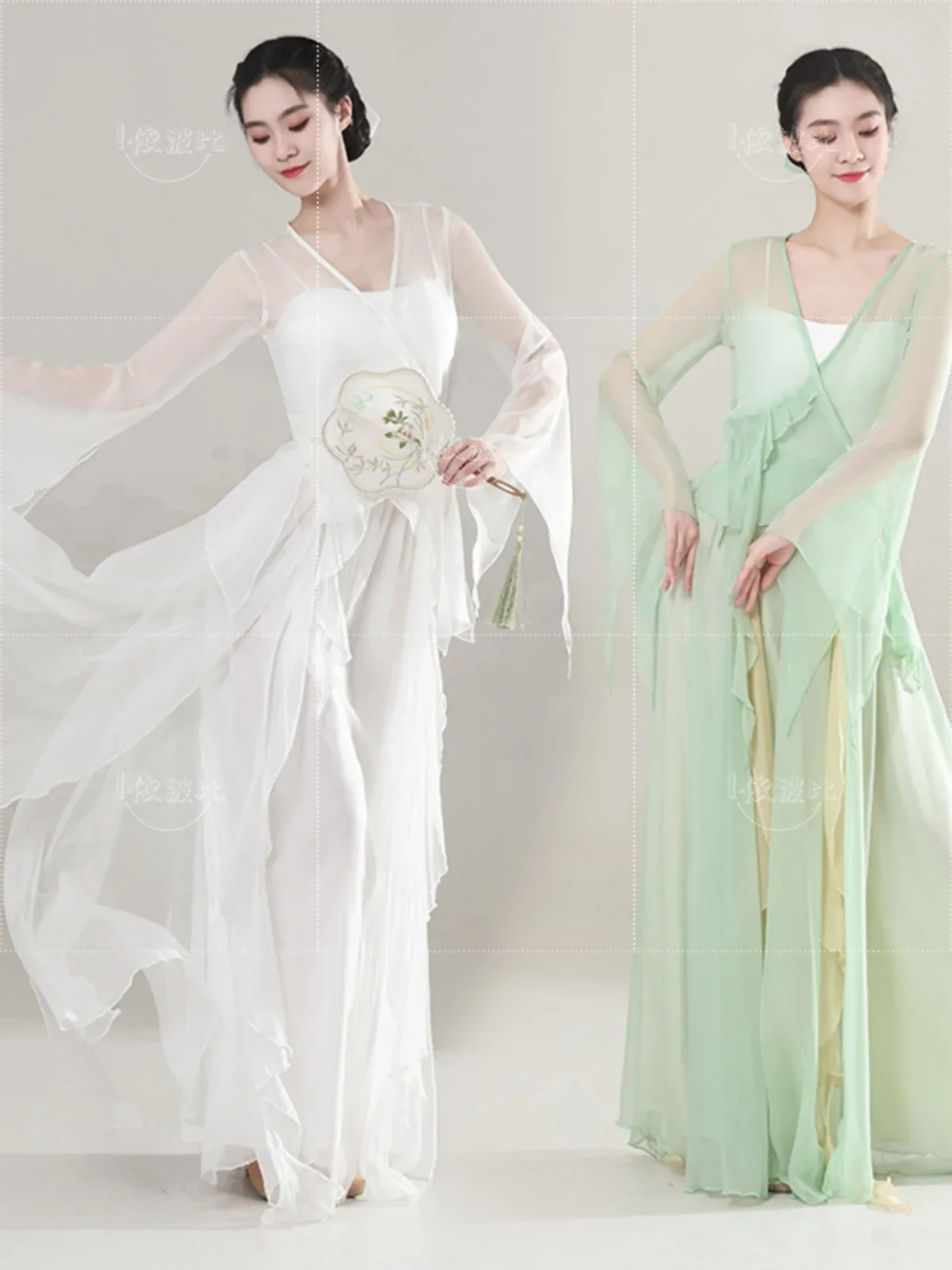 

Классическое танцевальное платье, женская элегантная марлевая одежда, одежда для упражнений для китайских танцев, очаровательный костюм феи для этнического танца