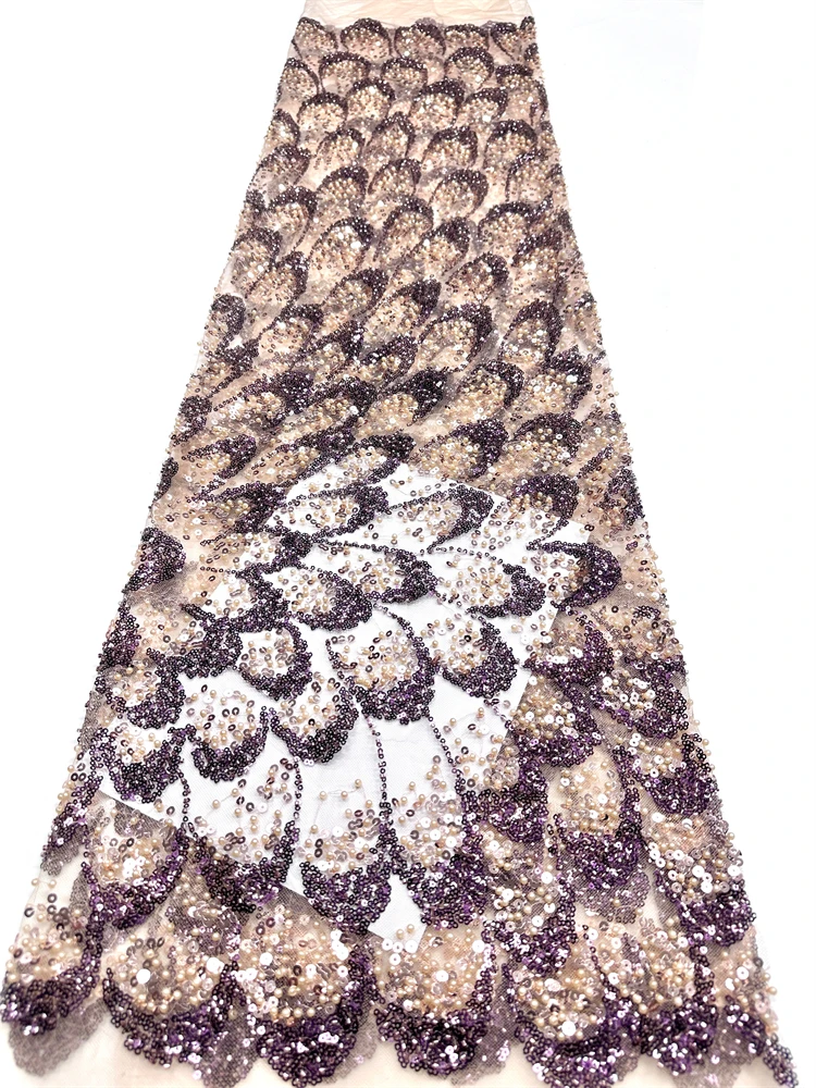 African Tulle Lace Fabric With Sequins 2026 High Quality French Mesh Lace Fabric for Sewing Party Dresses 5 Yards