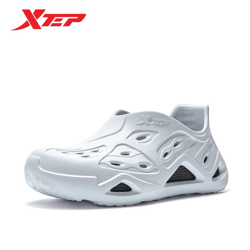 Xtep Brand Hole Shoes Men Fashion Leisure Outdoor Men's Slippers Breathable Wear-Resistant Summer Male Sandals 877119120024