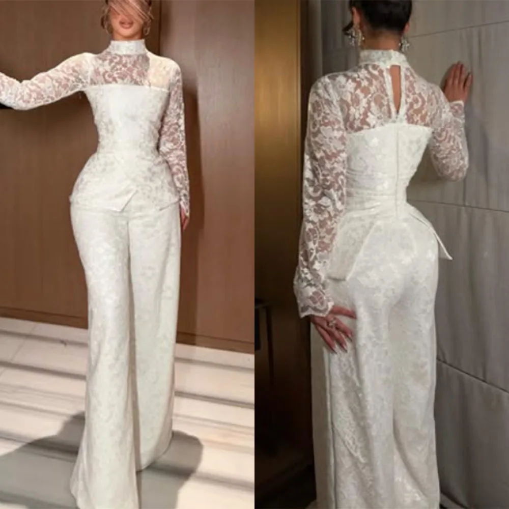 

Высококачественное индивидуальное женское платье с высоким воротником, белое, прямого кроя, с длинными рукавами, на молнии, элегантное, для свадьбы, длинное, зимнее