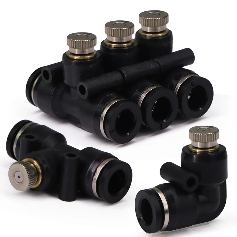 8mm Brass Nickel Plated Misting Nozzle Fog Sprayer 0.1-0.8mm Orifice for Outdoor Garden Patio Greenhouse Cooling Watering System