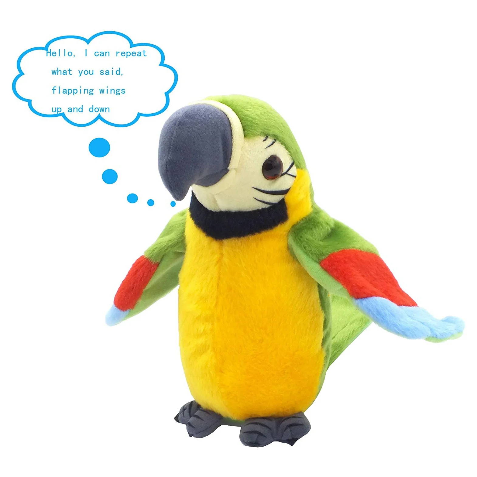 Parrot parlante Repeti lo que dice Juguete de peluche Animal Juguete de loro electrónico Juguete de peluche Juguetes de loro Los mejores regalos para niños B