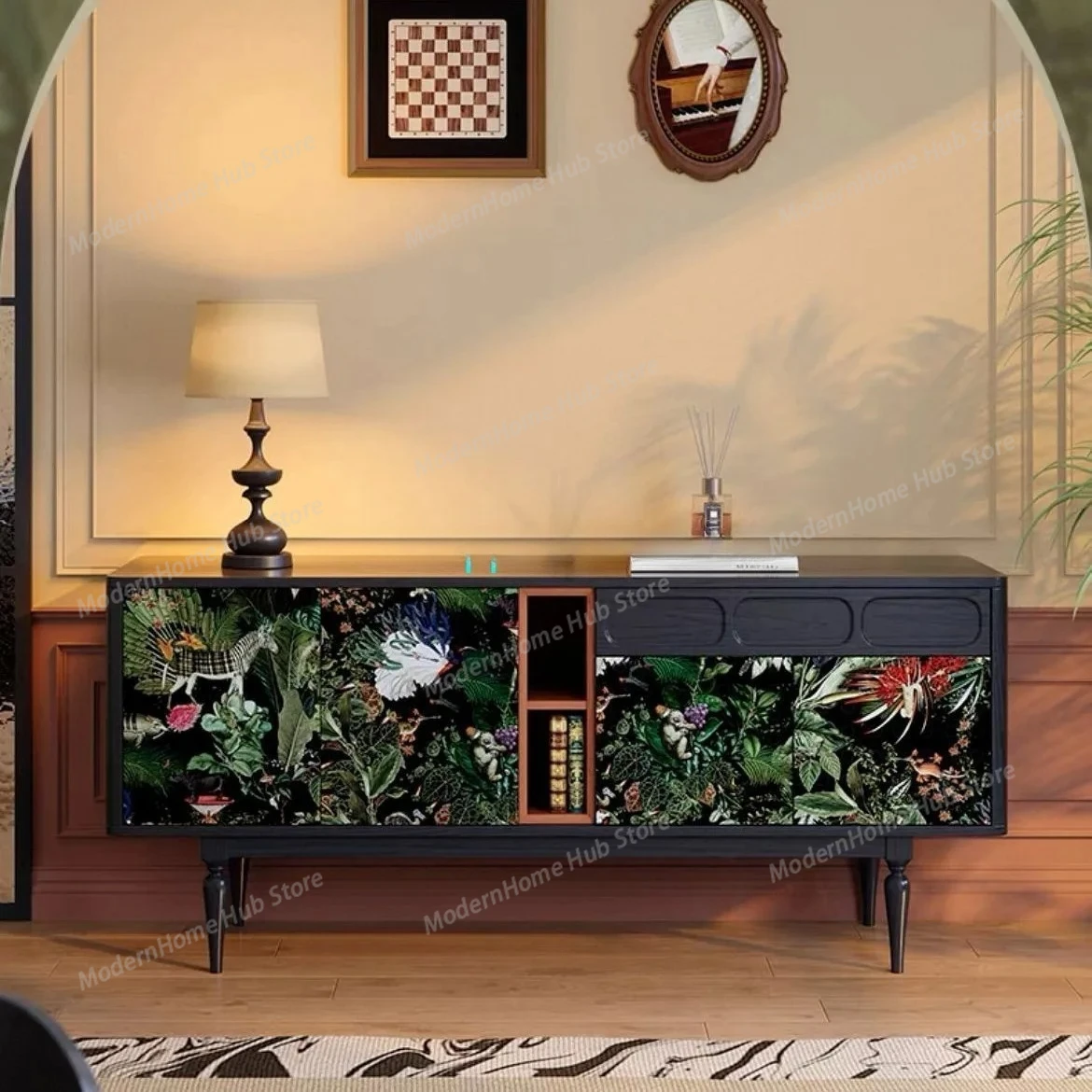 

Французский ретро-комод для гостиной, консольный столик для прихожей, дизайнерский шкаф для хранения, двухцветный боковой шкаф в стиле середины века.