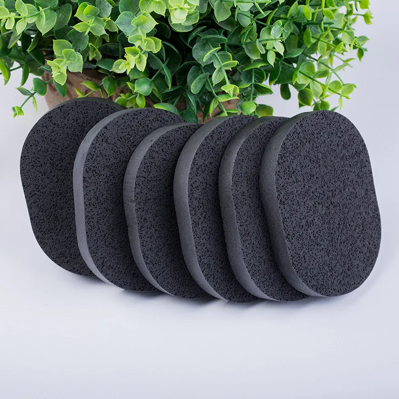 1pcs Bamboo Charcoal Seaweed Face Wash Portable Pore Cleansing Facial Cleaning Sponge Makeup Remover Powder Puff Skin Care Tool