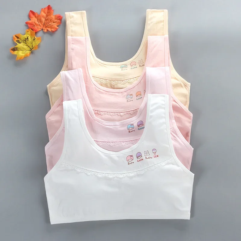 Teen Girls Training Bras Puberty Wireless Elastic Bra Cotton Free Size Sport Tank Tops Underwear Dropshipping