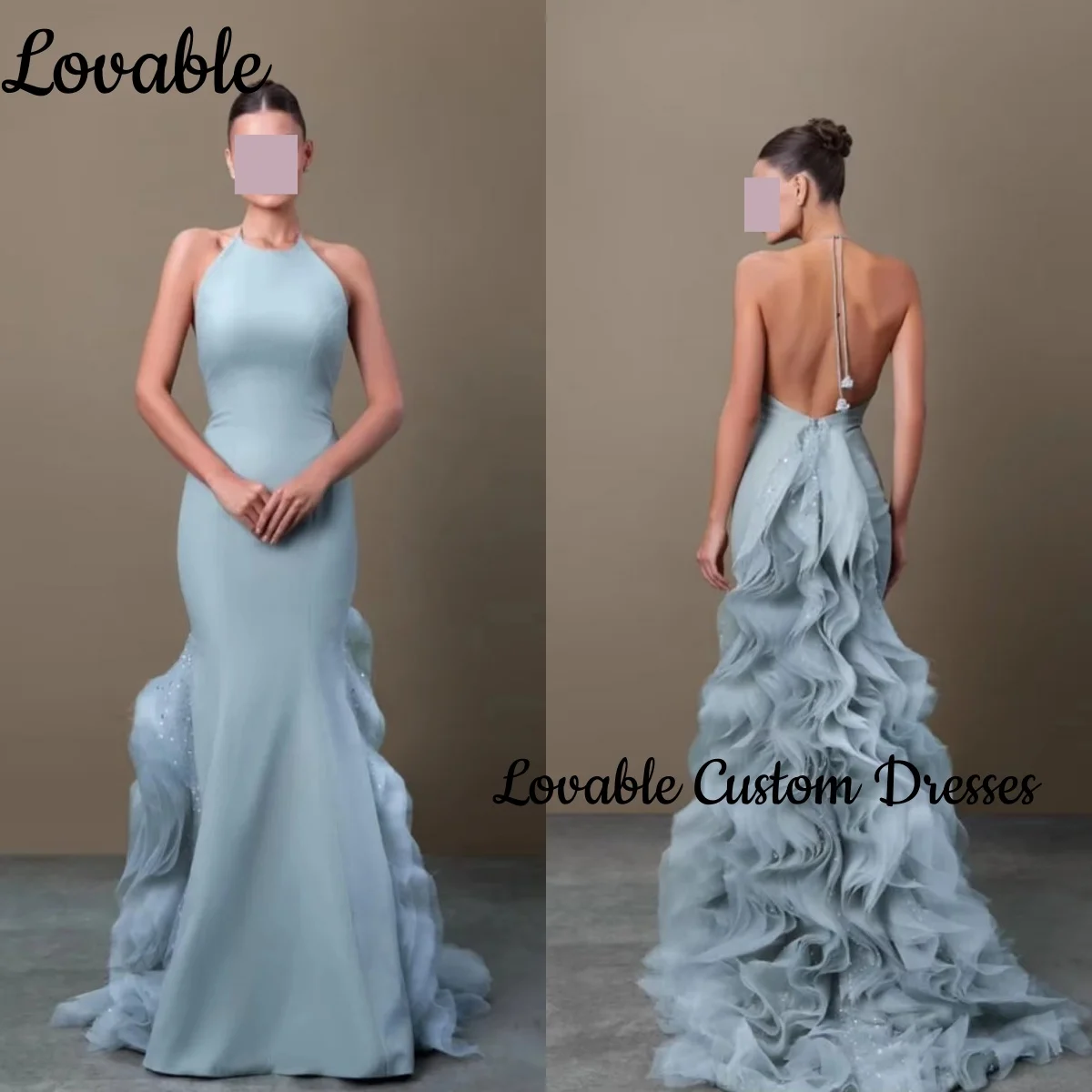 

Настроить платья для выпускного вечера Небесно-голубые вечерние платья без рукавов по индивидуальному заказу Вечерние платья длиной до щиколотки