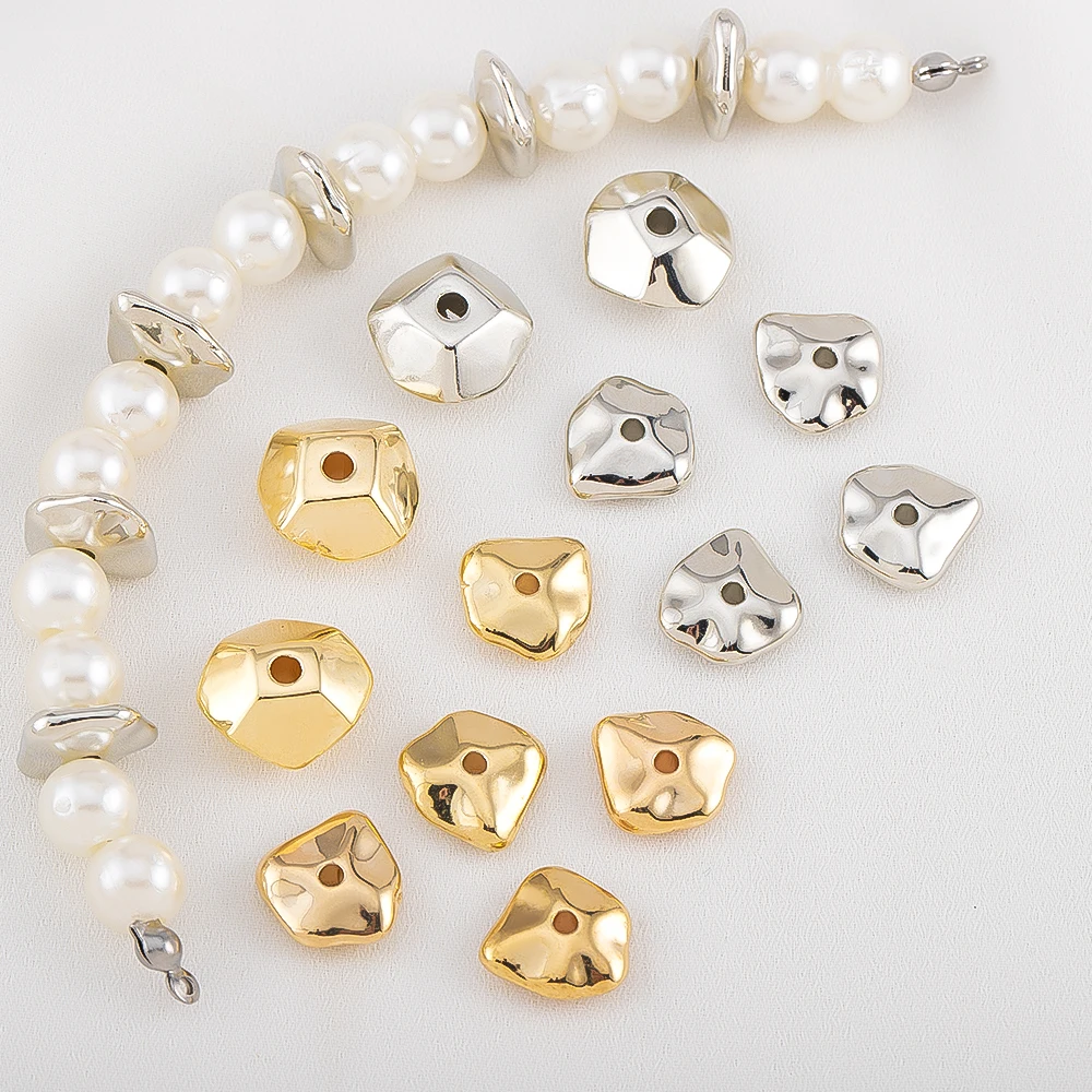 

50pcs/lot CCB Plastic Irregular Spacer Beads DIY Irregular Stone Spacers Bracelet Straight Hole Beads Jewelry Accessories Craft