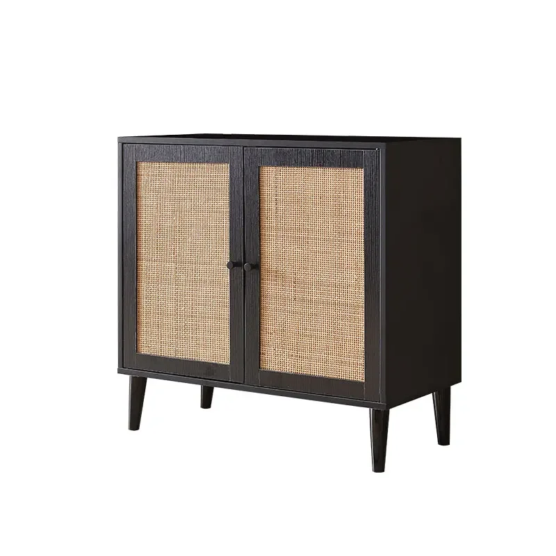 Rattan dining side cabinet modern simple entrance cabinet tea living room storage bowl cabinet household bedroom rattan wall