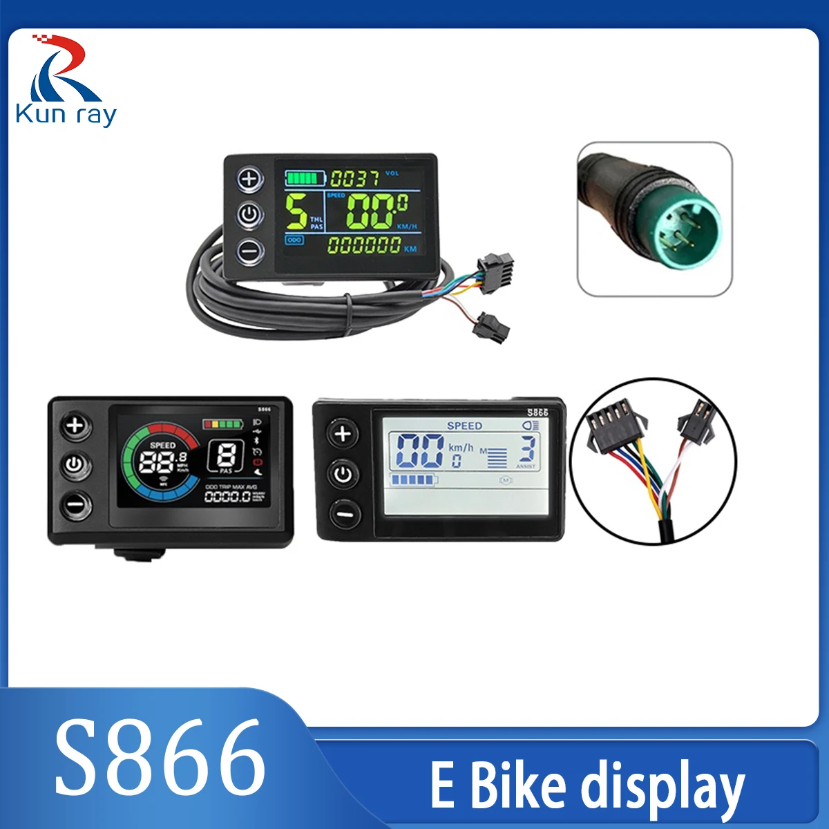 

S866 Electric Bike LCD Display Meter 24V 36V 48V E Scooter LCD Panel With USB UART For Mountain Electric Bike Parts UART 2