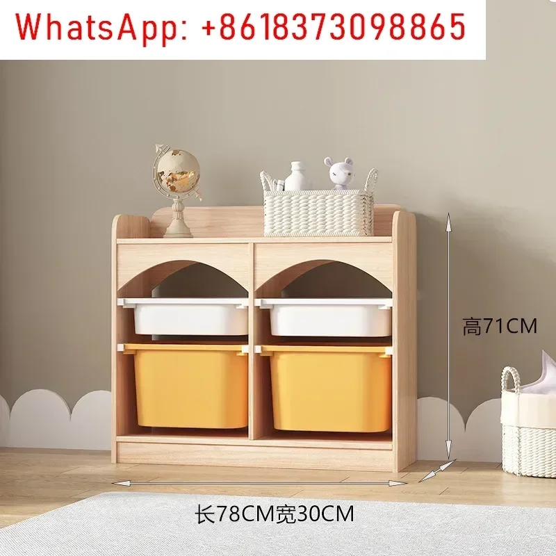 Opbergkast voor kinderspeelgoed Houten Shuffat-planken babyaclassificatie massief hout met meerdere niveaus