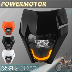 Motorcycle LED Headlight Plate Accessories for KTM EXC SX MX 250 300 450 Fairing Motocross Dirt Bike Supermoto Headlight Enduro