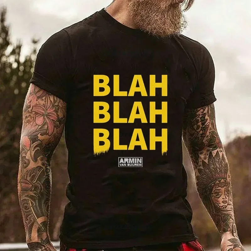 ARMIN VAN BUUREN BLAH T-Shirt Men Casual Trance Music Fans T Shirt Unisex Tops Fashion ARMIN VAN Dj Hip Hop Streetwear Tshirt