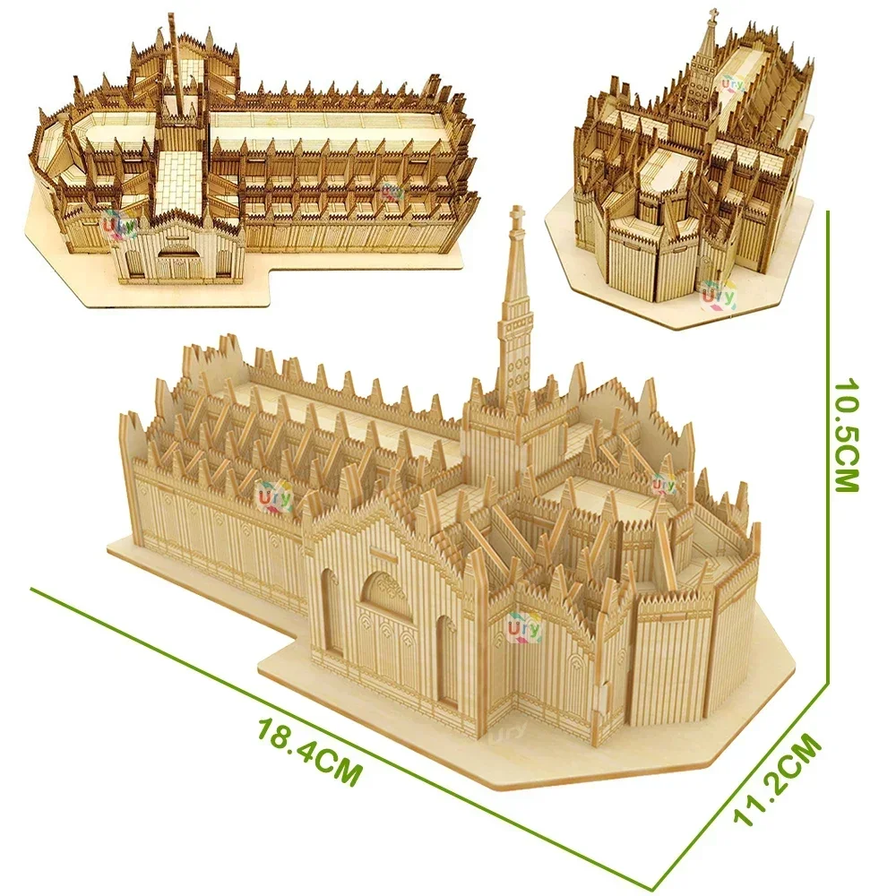 Ury 3d quebra-cabeça de madeira torre eiffel inclinada de pisa famosos clássicos europeus construção modelo de arquitetura mundial brinquedos diy decoração