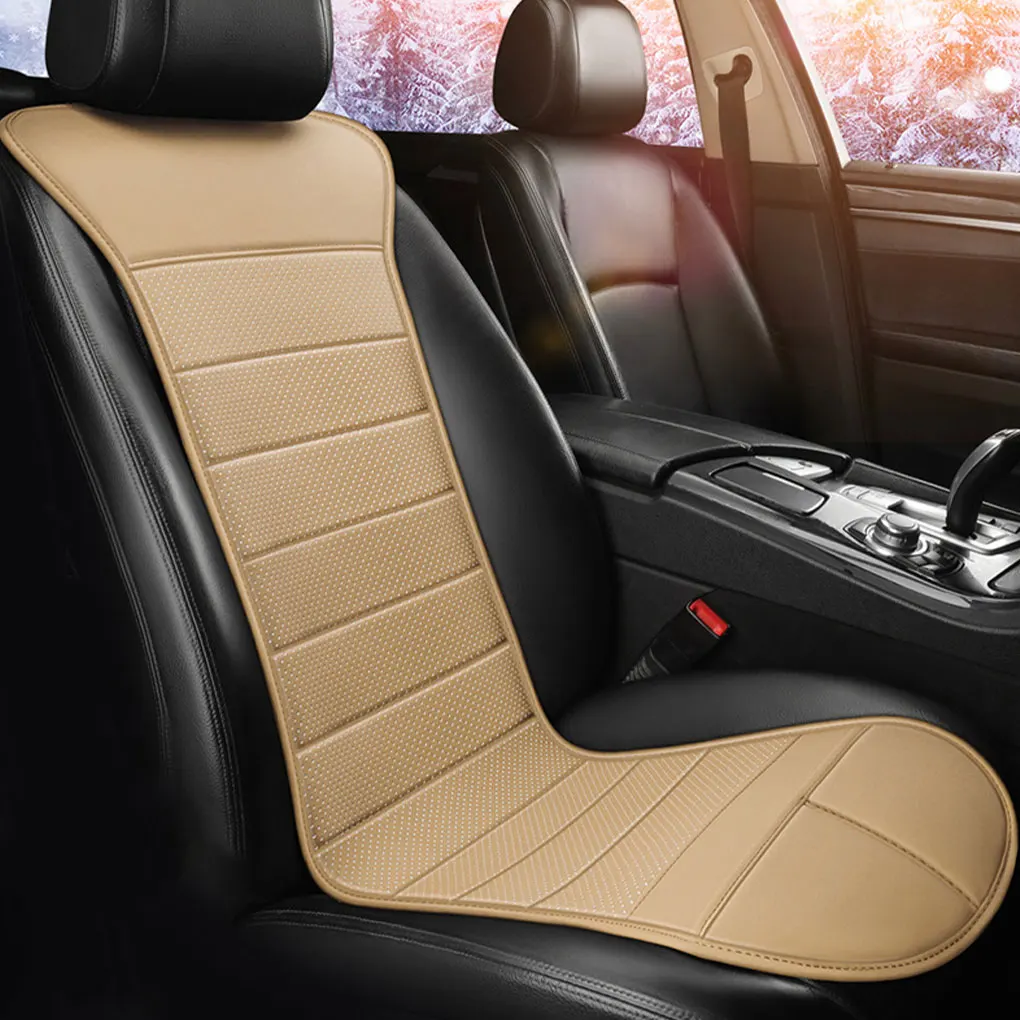 12V24VCar Heated Seat Cushion Winter Single Seat Car Electric Heating Cushion Seat Cushion Leather With Anti Slip Bottom Fabric