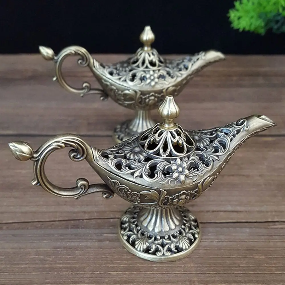 Alloy Incense Burner Hollow Out Mini Sandalwood Incense Burner Animal Foot Plate Carved Wishing Lamp Incense Burner