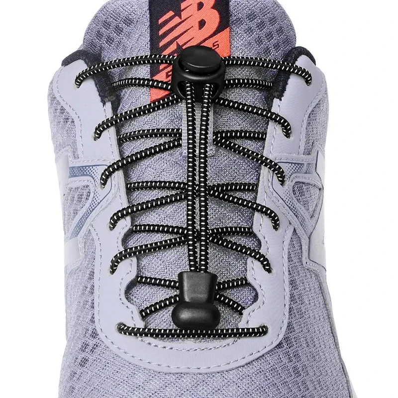 Elastic No Tie Shoe Laces Quick Lock Round Rubber Shoelaces Adjustable Stretch
