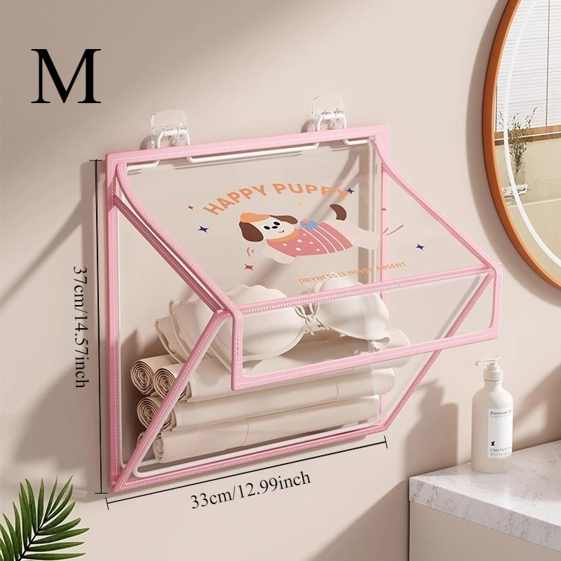 

Настенная корзина для хранения одежды, подходящая для ванных комнат и прачечной — прозрачный подвесной органайзер с крючками