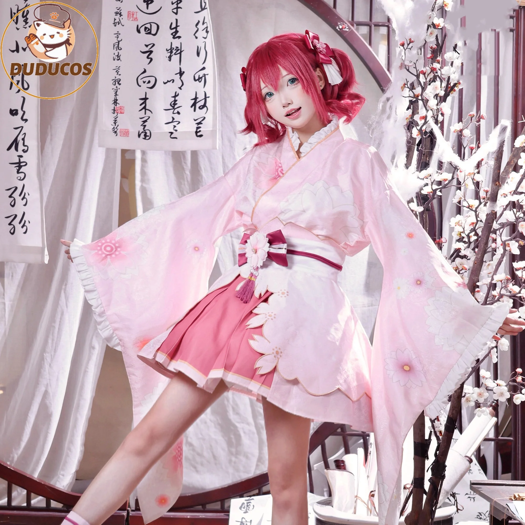 

DUDU-SR Love Live Sunshine Aqours Ruby Yoshiko Hanamaru Sakura Kimono Anime Cosplay Costume