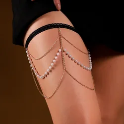 Bohemian Thigh Chain Simple Star Body Chains for Women layer Metal Bodychain Fashion Thigh Jewelry Leg Cha
