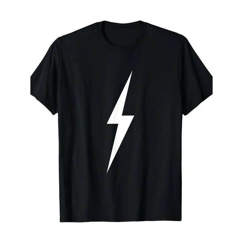 

Lightning Bolt T-Shirt Unisex Minimalist Graphic Tee Streetwear Punk Rock Hip Hop Simple Design Cotton Top Gift