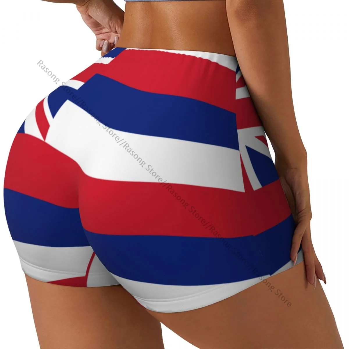 

Женские шорты для йоги с флагом Гаваи, скребок, подтяжка ягодиц, комфортный фитнес-зал