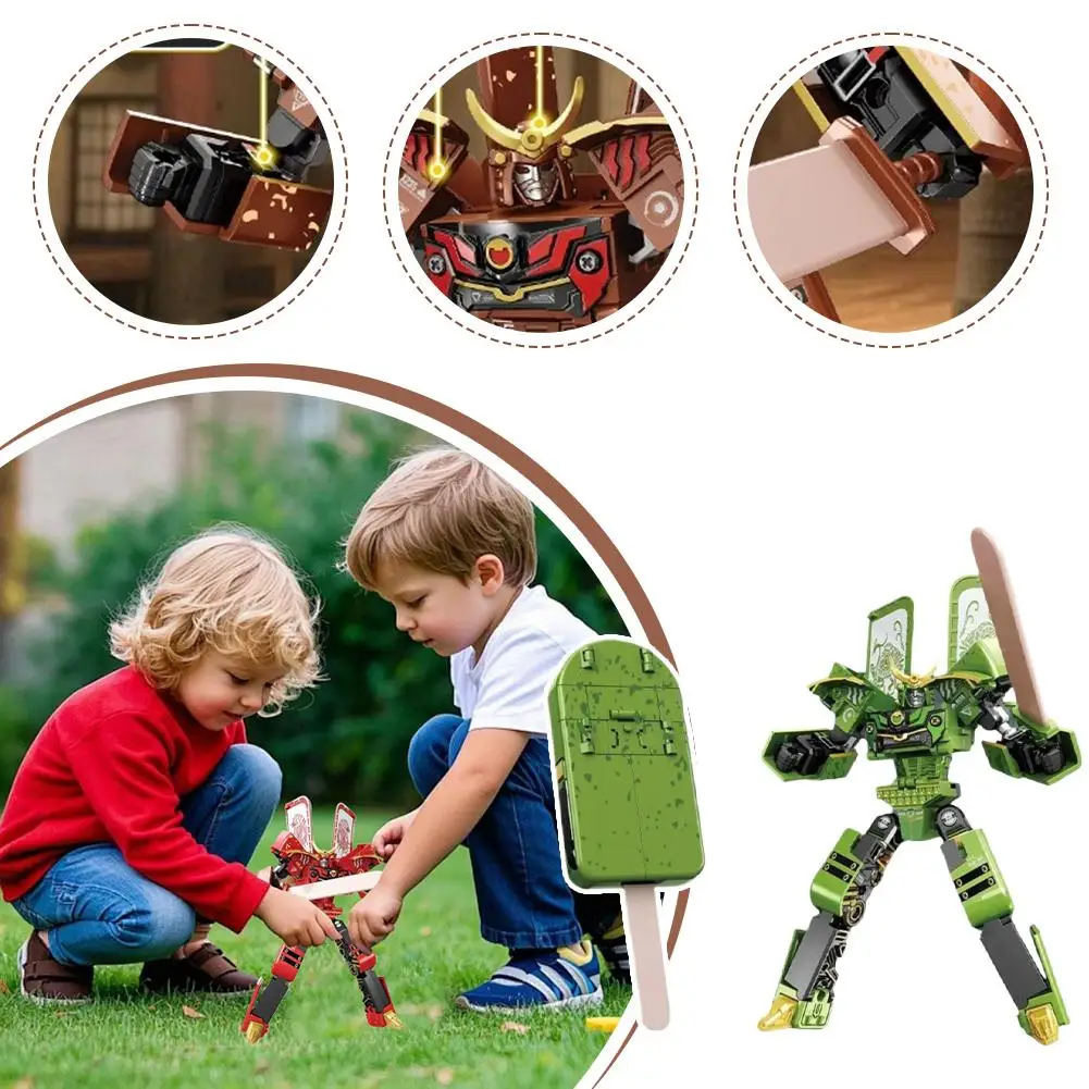 Robot deformujący się w kształcie lodówka, robot lodowy, gotowy model, ruchome stawy, zabawka kolekcjonerska