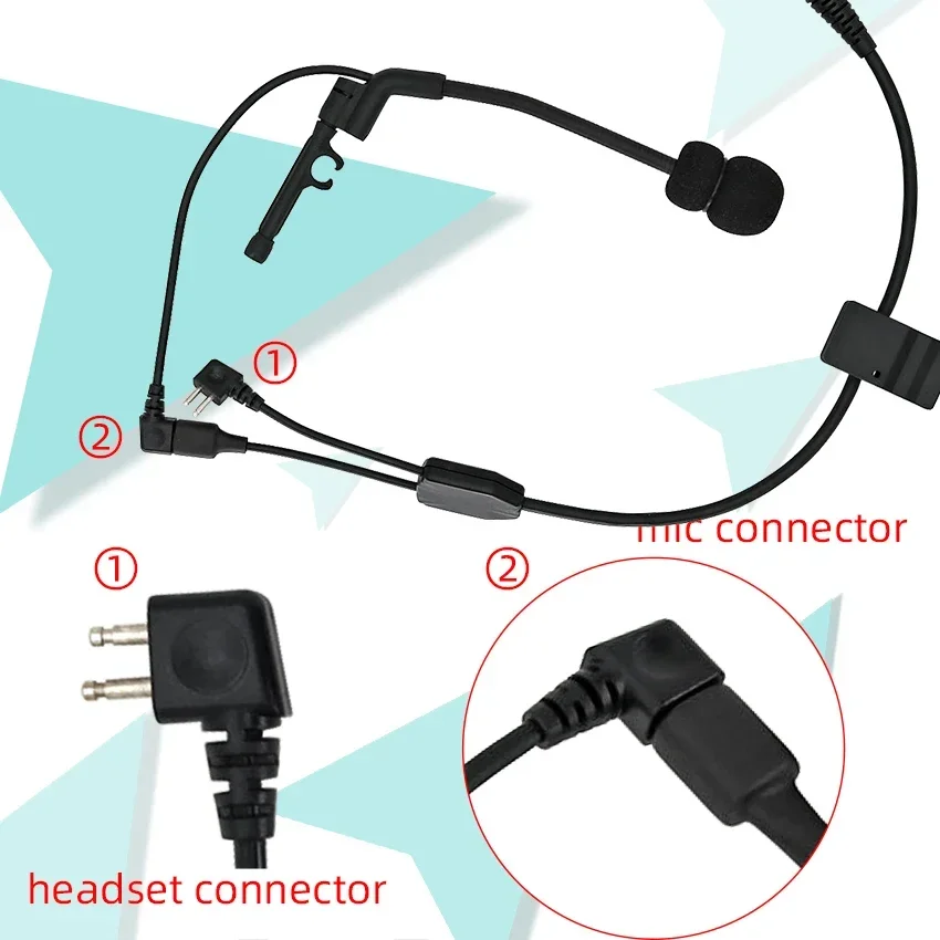 Y Cable with Comta Microphone and U94 Ptt, Suitable for Pelto COMTA II III IPSC Version Anti-noise Tactical Headset