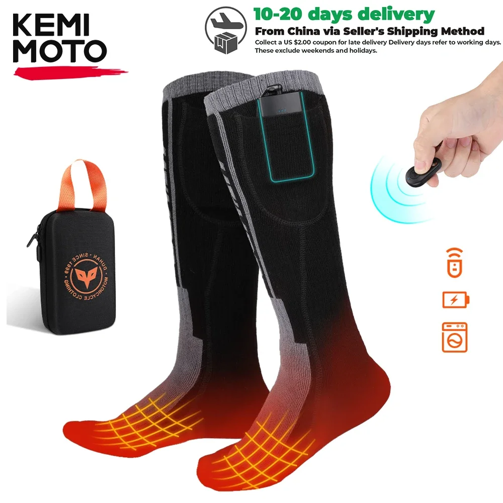 Electric Heating Socks for Men Women Rechargeable Battery Thermal Socks Remote Control Motorcycle Winter Outdoor Skiing Riding