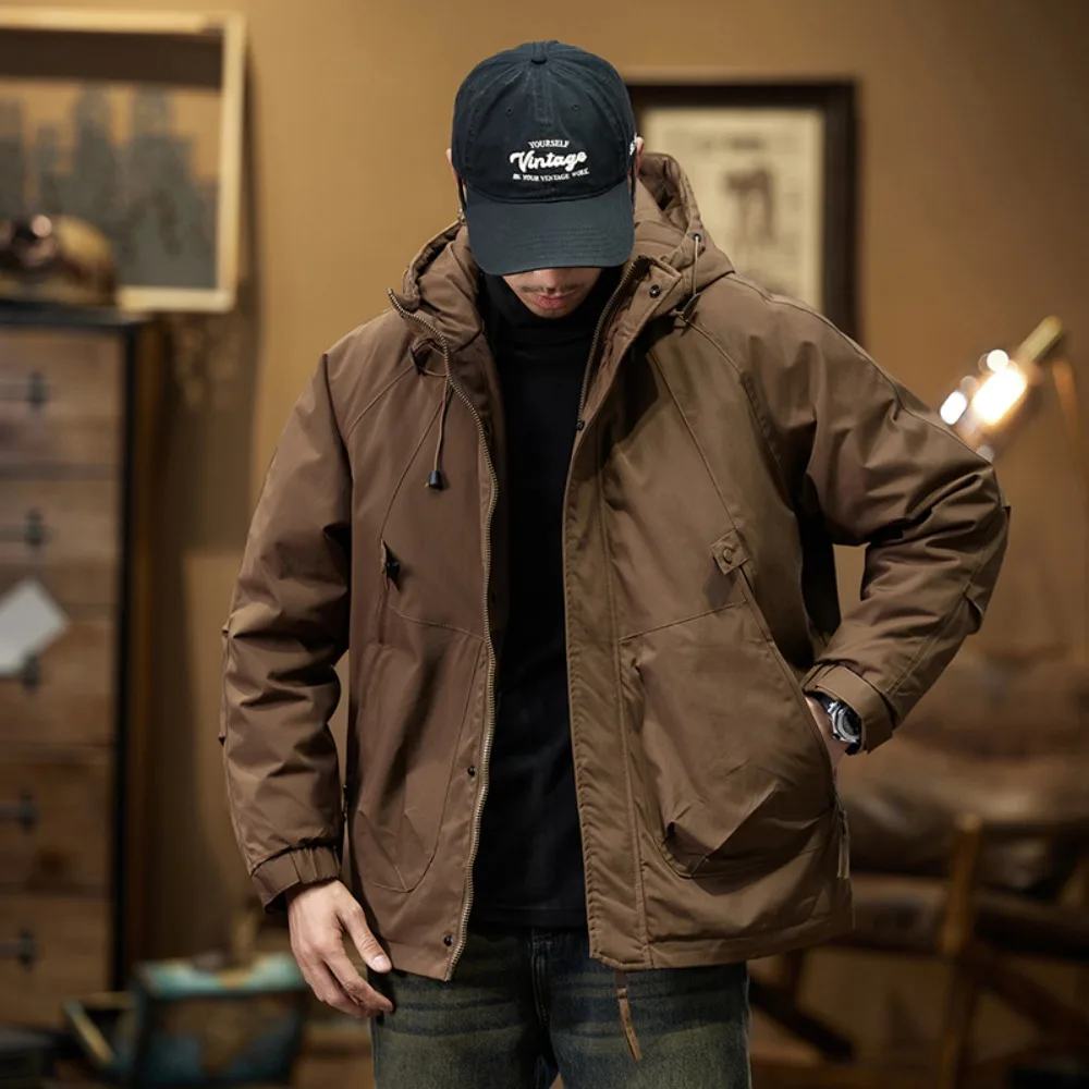 Winter new workwear down jacket outdoor warm removable liner retro assault thickened warm jacket