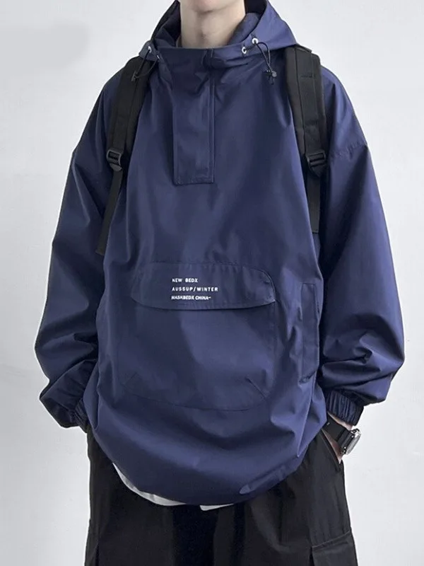 

Мужская водонепроницаемая толстовка на молнии для активного отдыха, весенне-осенняя рабочая одежда, свободный крой, длинный рукав, повседневная, модная, с капюшоном