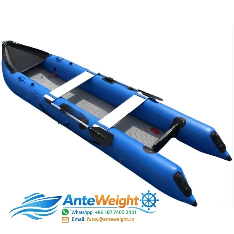 4.3 Meters 3-Person PVC Inflatable Kayak Boat 430 for Sea & River Fishing for Outdoor Surfing Adventures