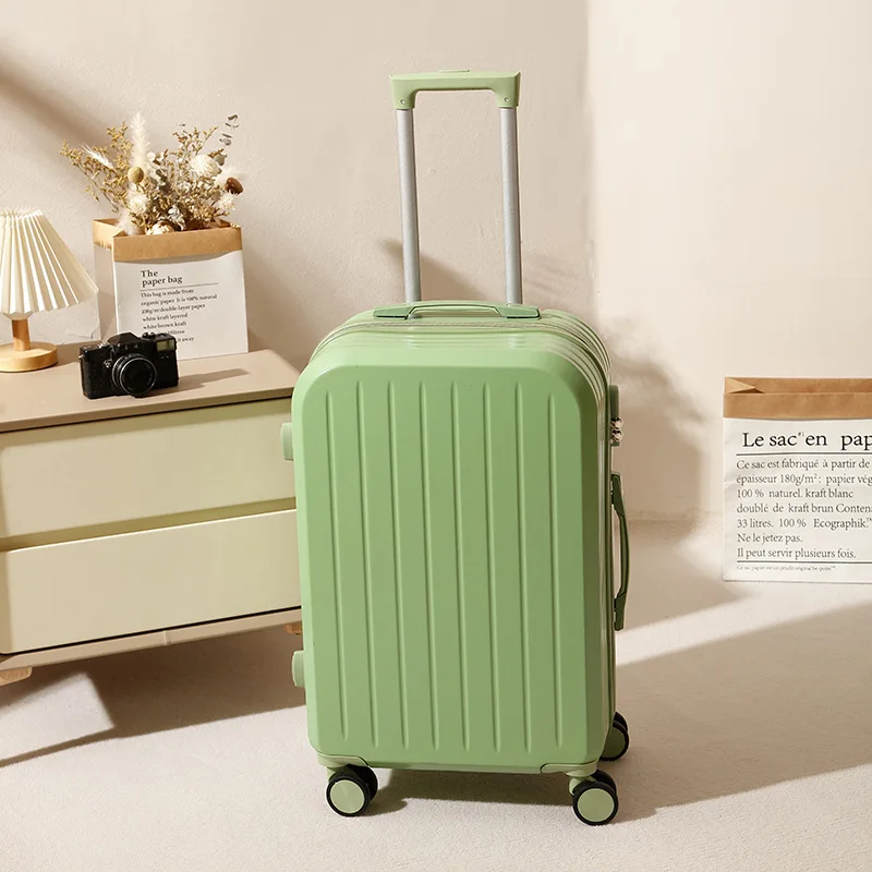 

Чемодан 2025: Новая модель для мужчин и женщин, маленький дорожный чемодан с кодовым замком, бесшумными колесами, прочный, кожаный.