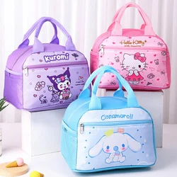 Borsa per il pranzo isolata Sanrio borsa per il pranzo impermeabile Hellokitty borsa in foglio di alluminio allargato borsa Bento può contenere una tazza d'acqua