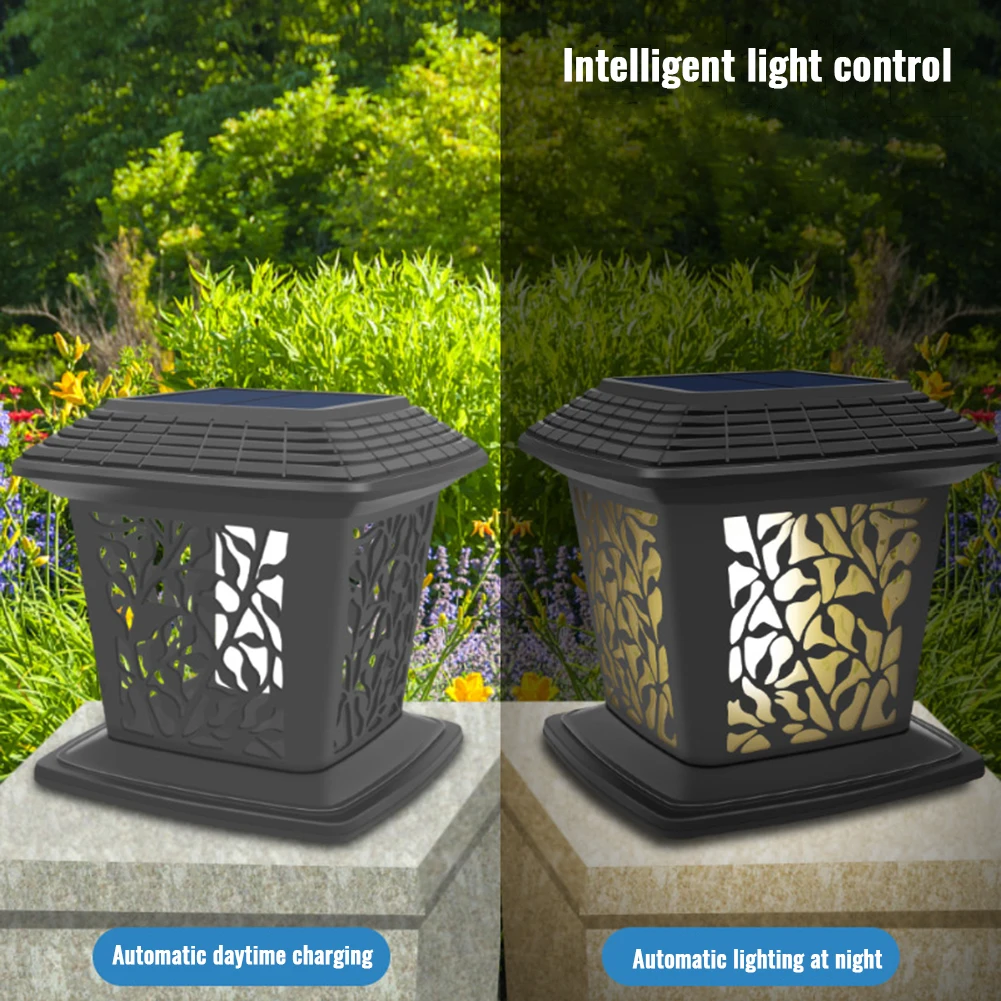 Solar Post Cap Lights Outdoor Bright LED Light With 2 Levels Adjustable Brightness Deck Solar Powered For Garden Patio Porch