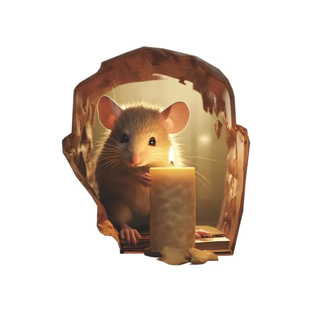 Cartoon Little Rat Hole Sticker Cute Mouse Hole Mouse Hole Wall Stickers Mini DIY 3D Rat Wall Decal Wall Beautification