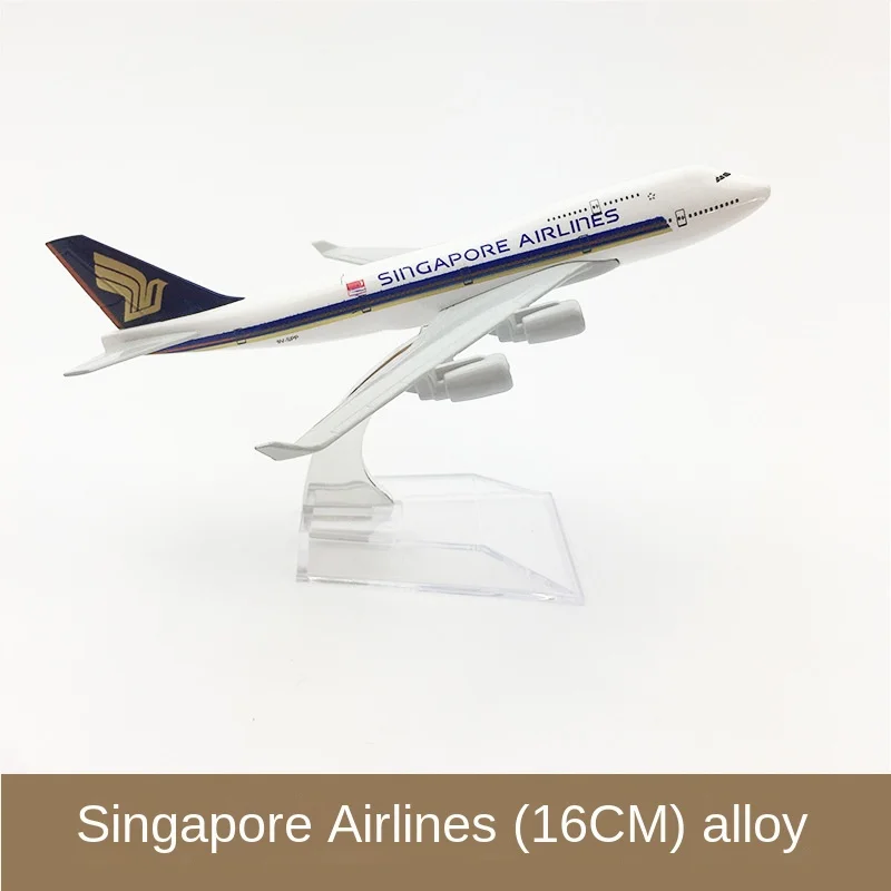 16cm Alloy Aircraft Model Singapore Airlines Sound 747 Diecast Aviation Plane Collectible Miniature Toys for Boys Dropshipping