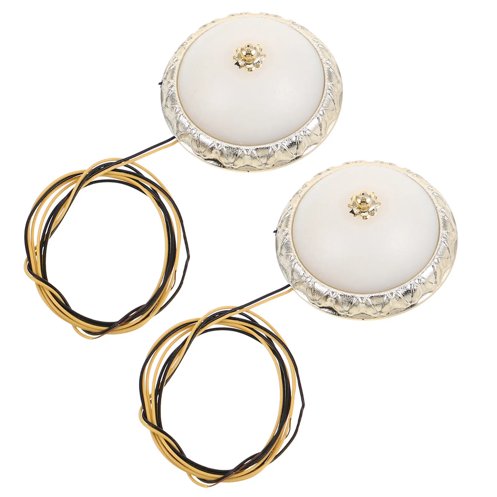 2Pcs Dollhouse Ceiling Light Miniature Round Lamp Fixture for DIY Interior Decoration Warm Glow Fine Craftsmanship Mini Scene