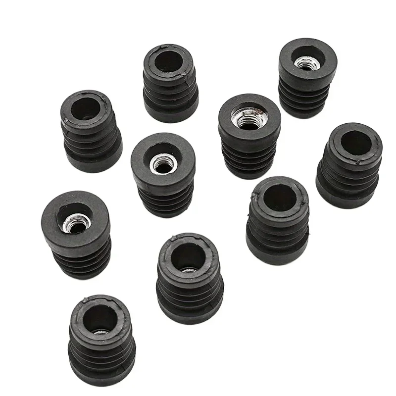 M6*19MM round Tube Non-Slip Plastic Adjusting Plug Hole Inner Non-Slip Foot Pad for Furniture Hardware