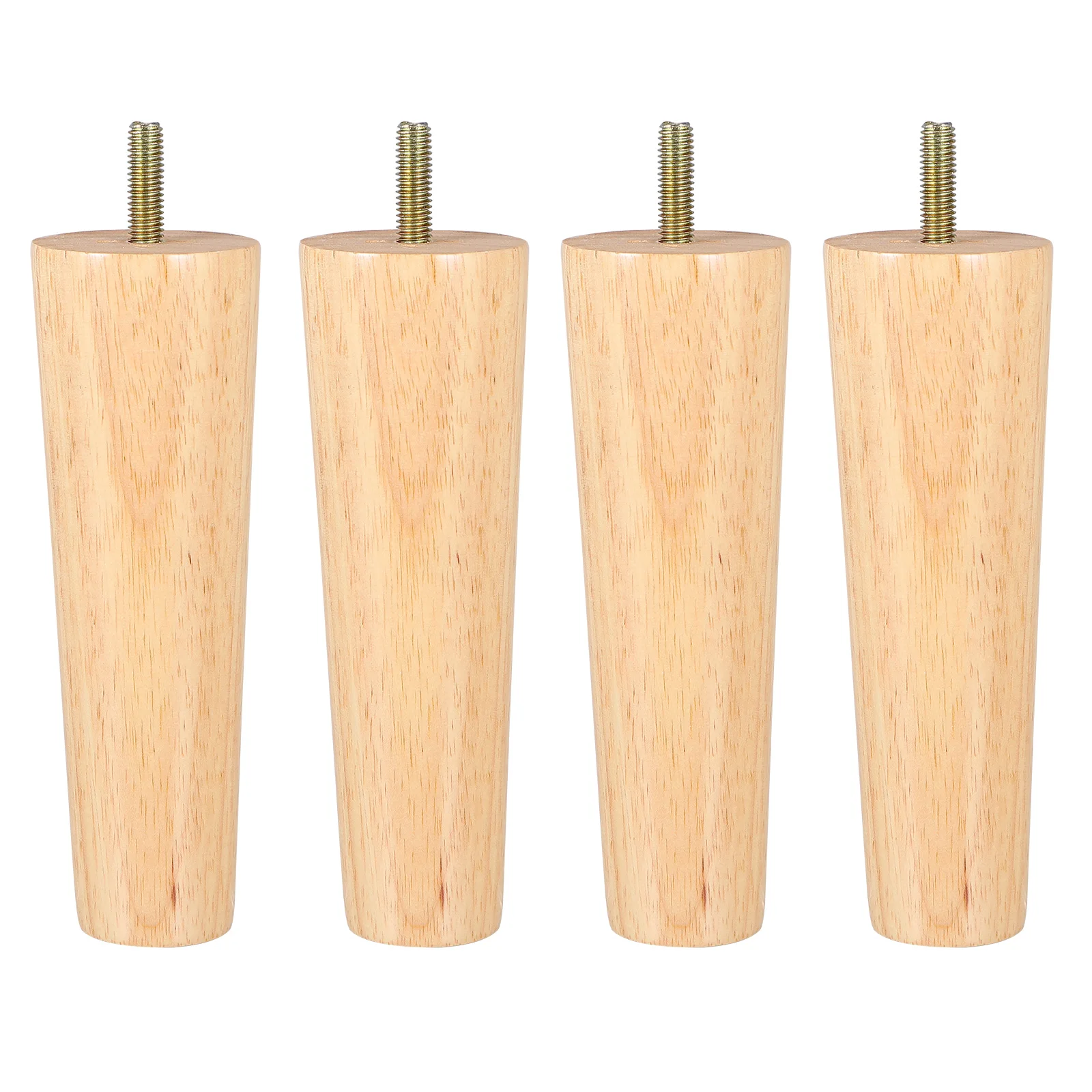 

4pcs Wooden Furniture Feet Solid Tapered Table Legs Vintage Replaceable 5x15cm M8 Rod Exposed High Quality Wood Smooth Surface