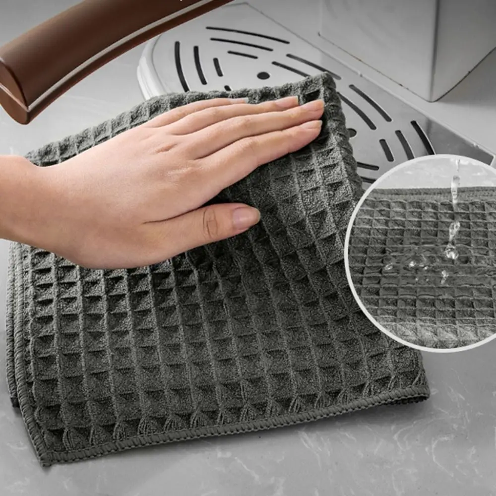 2Pcs 40x40cm Coffee Machine Cleaning Cloth Square Microfiber Waffle Weave Dish Cloths Durable Super Absorbent Cleaning Rag Bar