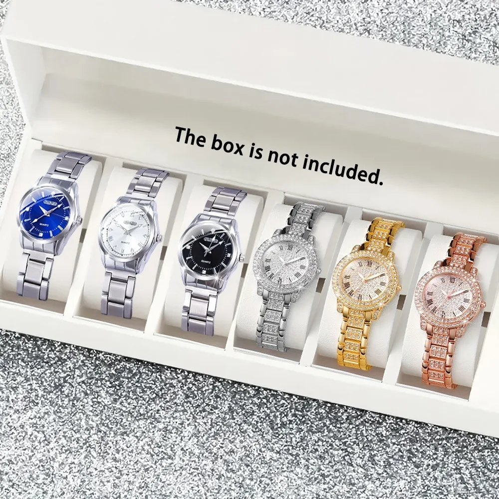 6Piece Premium Quartz Watch Set, Fashion Accessories, Surprise Gift for Valentine's Day/Birthday and Weddings, Gift for Women