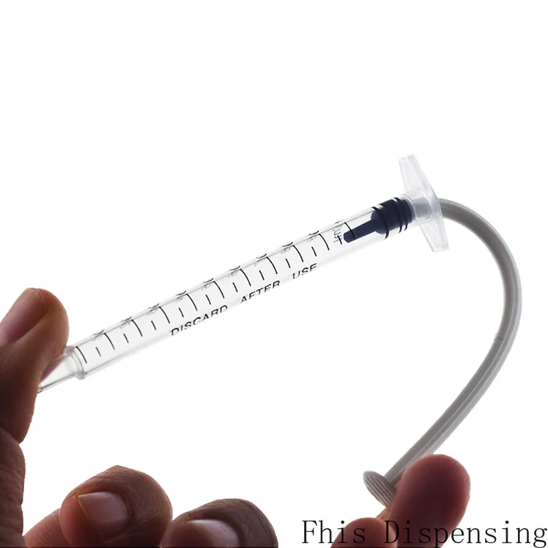 New Dispensing Syringes 1cc 1ml Plastic with Tip Orange Cap Pack of 10