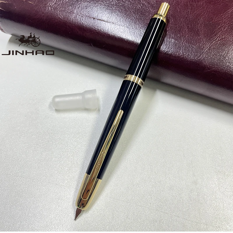 Jinhao 20-Press einziehbarer Füllfederhalter mit EF/F-Feder und Konverter, Kunstharz-Schreib-Geschenkstift