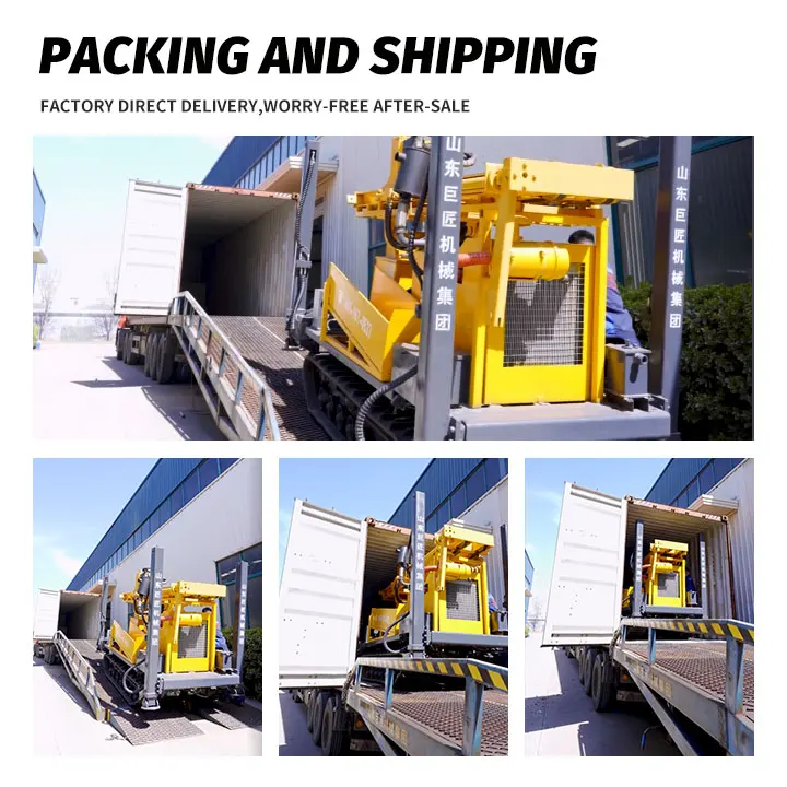 100-800m High Torque Hydraulic Leveling Legs Rig with Steel-Reinforced Rubber Tracks Pneumatic Water Well Drilling Machine