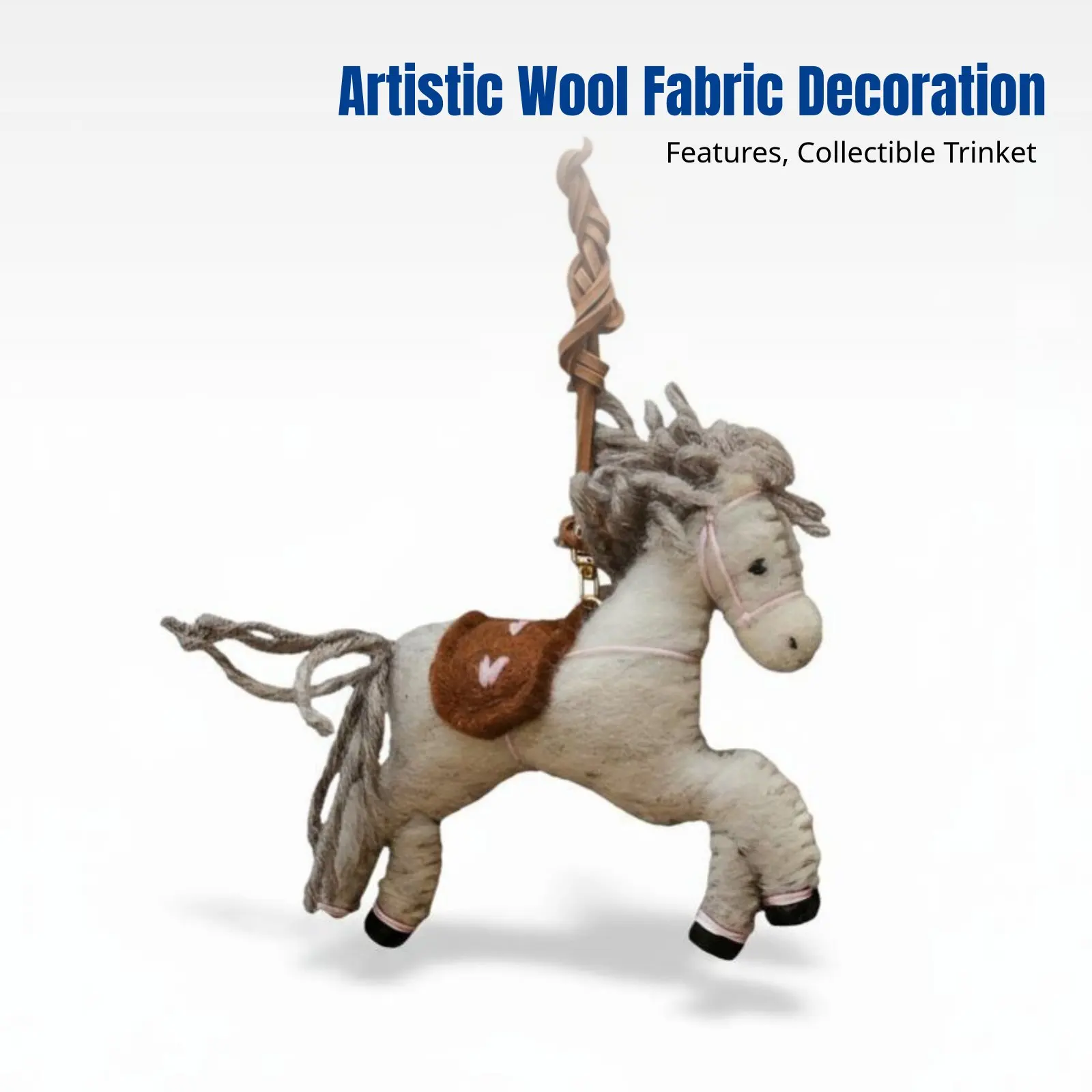 

Милый войлочный брелок-животное из шерсти, подвеска для сумки в виде лошади, плюшевая кукла ручной работы, брелок для ключей, украшение для автомобиля, подарок для пары